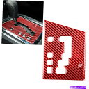 内装パーツ Dodge Challenger 2008-14 Aのための赤い炭素繊維ギアシフトパネルのインテリアトリム Red Carbon Fiber Gea...