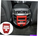 内装パーツ ドッジRAM 1500 2018+レッドカーボンファイバーのためのリアエアベントコントロールパネルトリムカバー Rear Air Vent Control Panel Trim Cover For Dodge Ram 1500 2018+ Red Carbon Fiber(2)
