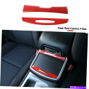 内装パーツ Dodge Charger 2015+のための赤い炭素繊維armrestカップホルダーカバーのテミのステッカー Red Carbon Fiber A...