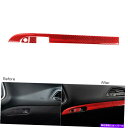 内装パーツ Dodge Charger 11-14レッドカーボンファイバーコピーダッシュボードパネルのトリムカバー 2Pcs For Dodge Charger...