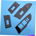 内装パーツ 炭素繊維窓リフトスイッチパネルカバートリムセットフィットトヨタカローラLHD Carbon Fiber Window Lift Switch Pan...