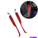 内装パーツ マツダRX-8 2004-08レッドカーボンファイバーの内側リアドア肘掛けパネルトリム 2Pcs For Mazda RX-8 2004-08 Re...