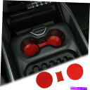 内装パーツ Dodge Ram 1500 2018+のための赤いカーボンファイバーセントラルカップホルダーマットの装飾ステッカー Red Carbon Fibe...