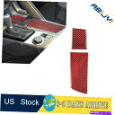 内装パーツ Chevrolet Corvette C7 2014-19レッドカーボンファイバーウォーターカップホルダーカバートリム For Chevrolet ...