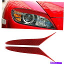 内装パーツ マツダRX-8 RX8 2004-08レッドカーボンファイバーヘッドライトまぶた眉毛トリム 2Pcs For Mazda RX-8 RX8 2004...