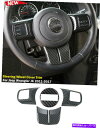 内装パーツ ジープラングラーjk 11+アクセサリーのための炭素繊維ステアリングホイールカバートリムキット Carbon Fiber Steering Wheel Cover Trim Kit for Jeep Wrangler JK 11+ Accessories