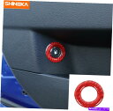 内装パーツ 燃料ガスキャップカバースイッチボタンリングトリム15-2020赤いカーボン Fuel Gas Cap Cover Switch Button Rin...