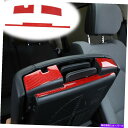 内装パーツ Dodge RAM 2018 +レッドカーボンのための肘掛け箱のスイッチボタンカバーのトリム石のデカール Armrest Box Switch Bu...