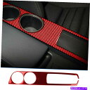内装パーツ LEXUS IS250 350 2014-2016カップホルダーパネル内部レッドカーボンファイバートリム For Lexus IS250 350 2...