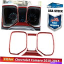 内装パーツ シボレーカマロのための5個の赤い炭素繊維器具のクラスターパネルのステッカーのトリム 5PCS Red Carbon Fiber Instrument...
