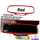 内装パーツ シボレーカマロ2010-2015用レッドカーボンカーリサイブミラーフレームトリムステッカー Red Carbon Car Rearview Mirr...