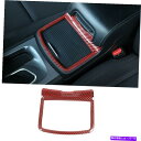 内装パーツ Dodge Charger 2011-20赤カーボンファイバーのためのセンターコンソールカップホルダートリムカバー Center Console C...