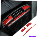 内装パーツ ドッジRAM 18+のための赤いカーボンアームレストボックススイッチボタンカバーのトリム練習ステッカー Red Carbon Armrest Box...