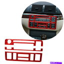 内装パーツ BMW 3シリーズE46 1998-05の赤い炭素繊維セントラルCD ACコンソールカバートリム Red Carbon Fiber Central ...
