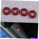 内装パーツ Dodge Charger 2015-19のためのABS赤の炭素繊維のドアロックピンキャップリングカバーフィット ABS Red Carbon Fi...