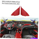 内装パーツ 赤い炭素繊維の前の三角形Toyota Camry 2018-2021のためのピラーカバートリム Red Carbon Fiber Front Tri...