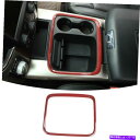 内装パーツ Dodge Ram 1500 2015-17赤いカーボンのための中央収納箱のカバートリムの装飾フレーム Central Storage Box Co...