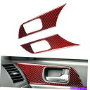 内装パーツ 三菱ランサーEVO X 2008-2014レッドカーボンファイバーウィンドウスイッチパネルカバー For Mitsubishi Lancer EVO...