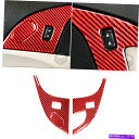 内装パーツ コルベットC6 05-07赤炭素繊維ドアロックボタンインテリアトリムステッカー 2x For Corvette C6 05-07 Red Carbo...