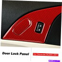 内装パーツ シボレーコルベットのための赤い炭素繊維のドアのロックパネルのカバートリムC6 2005-2007 Red Carbon Fiber Door Loc...