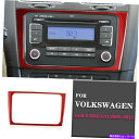 内装パーツ Red Carbon Fibre CenterコンソールCDカバーパネルトリムFOR VWゴルフ6 MK6 GTI 08-12 Red Carbon...