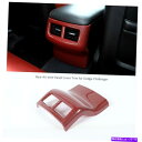 内装パーツ Dodge Challenger 2015+レッドカーボンファイバーのためのリアエアコンベントカバートリム Rear Air Conditioner...