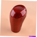 内装パーツ 赤いカーボンファイバーギアシフトノブカバートリム装飾フィットシボレーカマロ16-20 Red Carbon Fiber Gear Shift Kno...