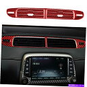 内装パーツ Chevrolet Camaro 2010-15中央エアベントレッドカーボンファイバーステッカートリムのための7pcs 7PCS For Chevr...