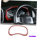 内装パーツ Dodge Ram 1500 2018 +インテリア用の車のダッシュボードメーターカバーフレームトリムレッドカーボン Car Dashboard M...