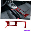 内装パーツ 日産350Z 2006-2009レッドカーボンファイバーセントラルコンソールパネルカバートリム 4Pcs For Nissan 350Z 2006-...
