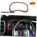 内装パーツ Dodge Ram 1500 18+レッドカーボンファイバーのためのダッシュボードメーターフレームカバーの装飾 Dashboard Meter Fr...