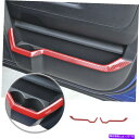 内装パーツ Dodge Ram 10-17のための赤い炭素繊維の内部の前の扉収納ボックスのトリムストリップ Red Carbon Fiber Interior ...
