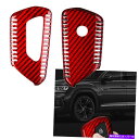内装パーツ VWゴルフMK8 2020-2021 ID.4 2021のための赤いカーボンファイバーリモートキーFOBシェルケース Red Carbon Fibe...