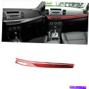内装パーツ 三菱ランサー08-15の赤い炭素繊維中央ダッシュボードパネルカバートリム Red Carbon Fiber Central Dashboard Pa...