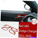 内装パーツ Dodge Charger 2011-2019 2020年用途ABSインサートアブナースフルドールリュオンタット - オリジナルのタイトルを表示 Dodge Charger 2011-2019 2020 用レッドABSインナードアハンドルパネルカバートリムフィット- show original title