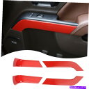 内装パーツ 4ピース赤いインナードアハンドルの装飾カバーのトリム14-18シボリーシルバード/ GMCシエララ 4pcs Red Inner Door Handle Decor Cover Trim for 14-18 Chevy Silverado/GMC Sierra(2)