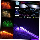 内装パーツ RGB 6LEDカーインテリアトリムネオンライトストリップ+ 8M光ファイバーBlueTeeth App 12V米国 RGB 6LED Car In...
