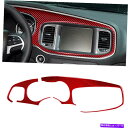 内装パーツ Dodge Charger 2015-2020のための赤い炭素繊維の内部ダッシュボードパネルのカバーのトリム Red Carbon Fiber In...