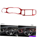 内装パーツ Dodge Charger 2011-14のための赤い炭素繊維の内部インテグツパネルのトリムカバー Red Carbon Fiber Interio...