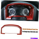 内装パーツ Dodge Ram 1500 2010-2017のための赤い炭素コンソールダッシュボードパネルのテンプカバー Red Carbon Console ...