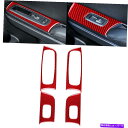内装パーツ Dodge Charger 2011-14レッドカーボンファイバーウィンドウリフトスイッチボタンカバーのための4ピース 4Pcs For Dodge...