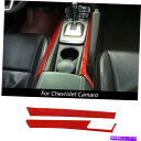 内装パーツ Chevrolet Camaro 2012-2015のための赤い炭素繊維ギアシフトサイドパネルのテンプカバー Red Carbon Fiber Ge...