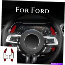 内装パーツ フォードマスタング2015-2017レッドカーボンファイバーステアリングホイールシフターパドルトリム For Ford Mustang 2015-2...
