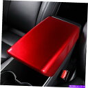 内装パーツ Tesla Model 3 2017-2021のための赤ABS中央コンソールarmrest箱のカバーのトリム Red ABS Central Console Armrest Box Cover Trim For Tesla Model 3 2017-2021