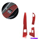 内装パーツ シボレーコルベットC7レッドカーボンファイバードアスイッチボタンパネルトリムカバー用 For Chevrolet Corvette C7 Red C...