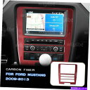 内装パーツ フォードマスタング2009-2013レッドカーボンナビゲーションディスプレイフレームパネルのトリムカバー For Ford Mustang 2009...