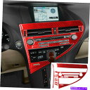 内装パーツ レクサスRX350 2010-12のための赤いカーボンファイバーCDラジオコンソールのインテリアステッカートリム Red Carbon Fiber ...