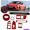 内装パーツ Subaru Brz Toyota 86 2013-17セットレッドカーボンファイバーインテリア装飾カバー For Subaru BRZ Toyot...
