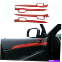 内装パーツ 14+ジープグランドチェロキーWK2レッドカーボン用ドアハンドルカバーキットインテリアトリム Door Handle Cover Kit Inter...