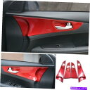 内装パーツ Kia Forte 2019-2021 ABS赤い車の室内ドアハンドルカバートリム4PCS Fit For Kia Forte 2019-2021 ...